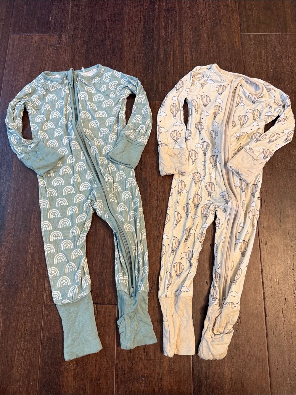Bamboo Pajamas with Double Zippers - Neutral Prints